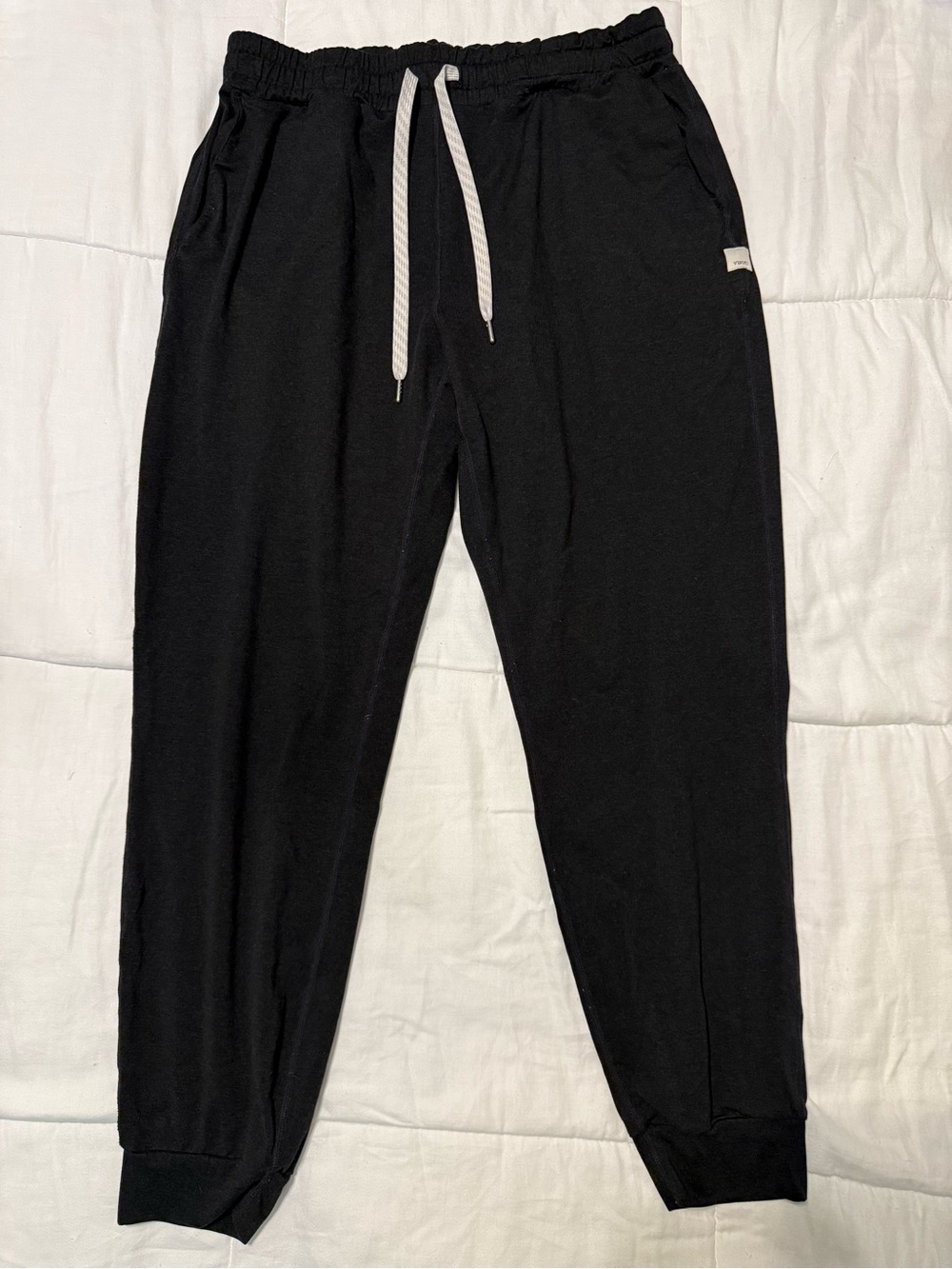 Vuori Black Jogger Sweatpants with White Drawcord